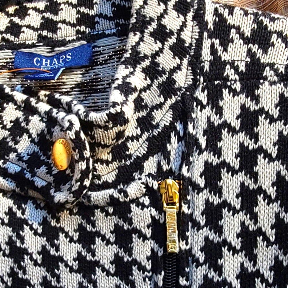 Cotton knit hounds tooth jacket by  Ralph Loren Chaps